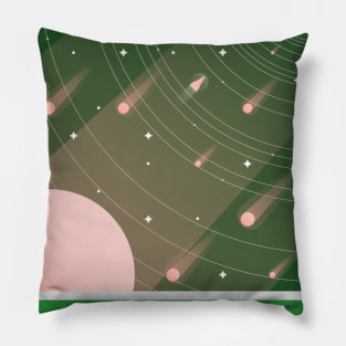 Occupy Mars - retro space scenery Pillow