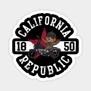 California Republic 1850 Biker Bear Motorcycle Magnet