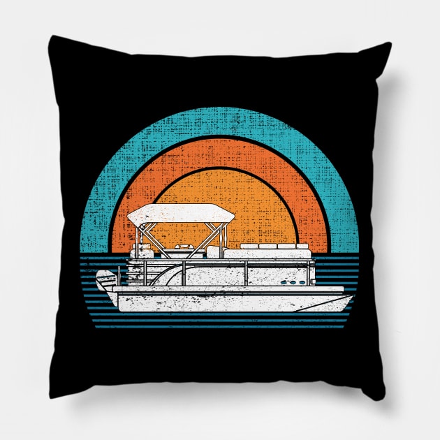 Vintage Retro Pontoon Captain Pontoon Boat Pontoon Lake Pillow by mrsmitful01