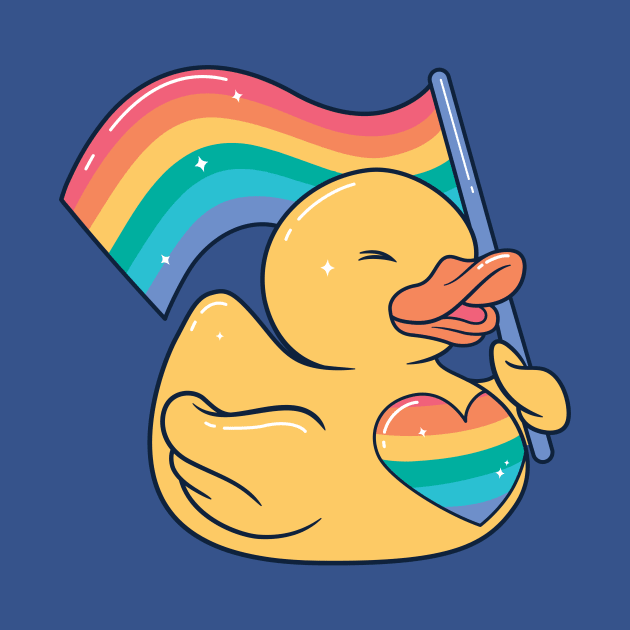 Cute LGBT Rainbow Rubber Ducky by SLAG_Creative