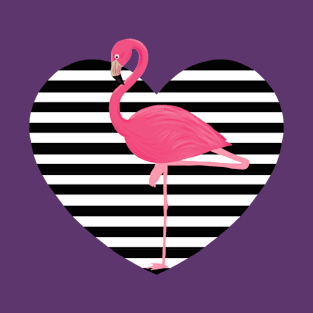 Flamingo on heart T-Shirt