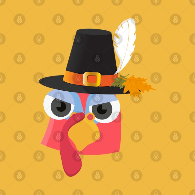 Funny thanksgiving pilgrim turkey by tatadonets