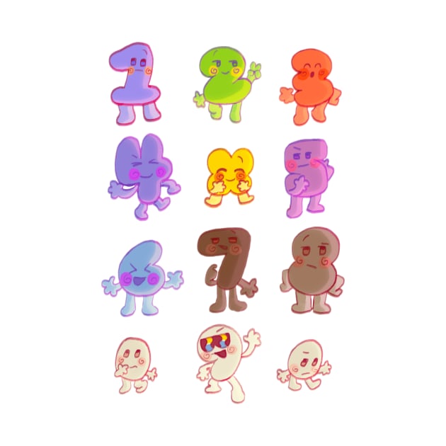 BFB All Numbers Algebraliens Pack by MsBonnie