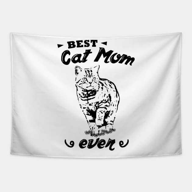 Best Cat Mom Ever Cat Lover Tapestry by Hariolf´s Mega Store