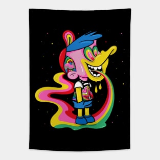 Trippy Duck Boy Cartoon Tapestry