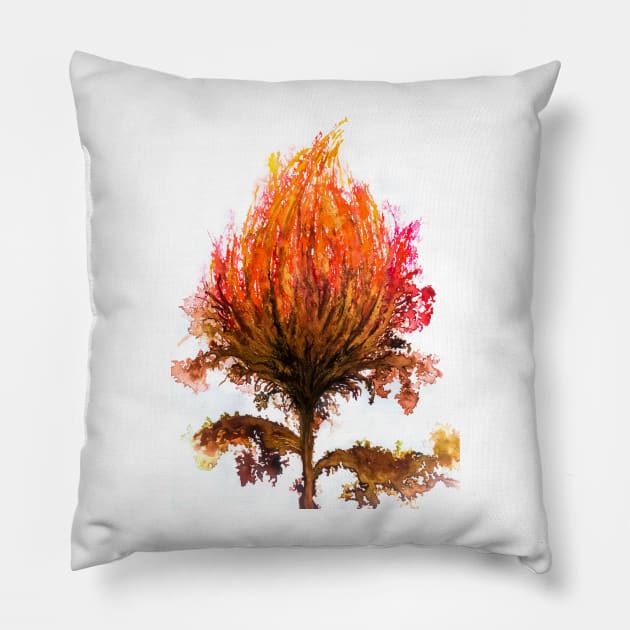 Crazy Red Flower 2 Pillow by redwitchart