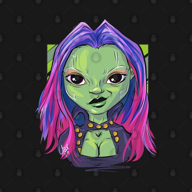 Pop Culture Caricature #4 - Gamora by yazgar