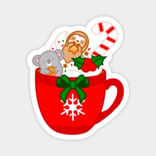 Cute Christmas Hot Chocolate Mug Magnet