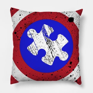 Autistic Superhero Shield Autism Awareness Puzzle Pieces Gifts Pillow