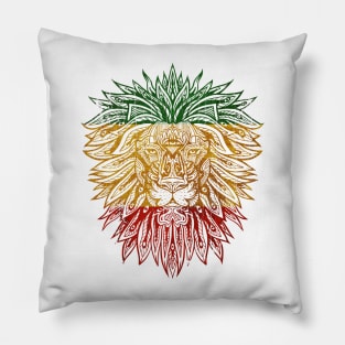 Mandala Rasta Lion Reggae Music Design Pillow