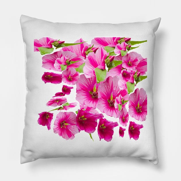 pink flowers aplenty Pillow by bywhacky