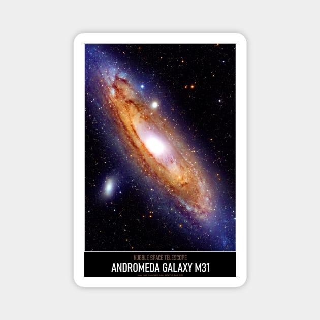 High Resolution Astronomy Andromeda Galaxy M31 Magnet by tiokvadrat