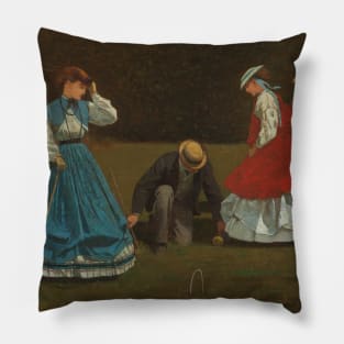 Croquet Scene by Winslow Homer Pillow