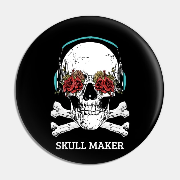 Skull maker Pin by white.ink
