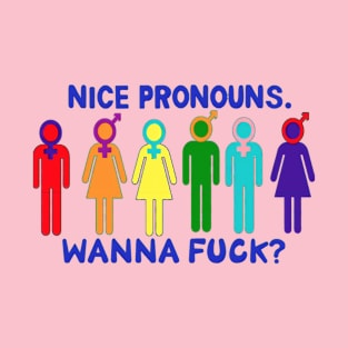 Nice Pronouns. Wanna Fuck? T-Shirt