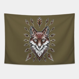 geometric brown fox Tapestry