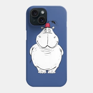 A Big Handsome Hippo with a Cute Little Fez Hat Phone Case