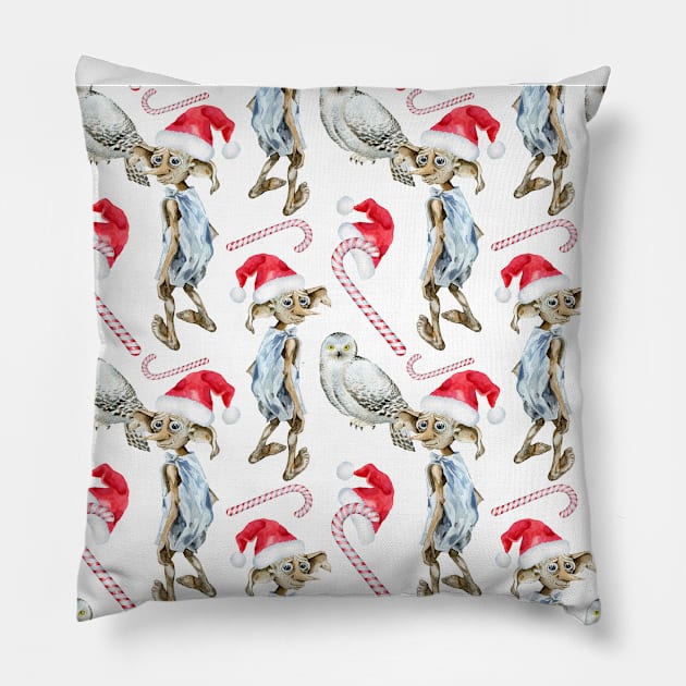 Magical Christmas Seamless Pattern Pillow by Simple Wishes Art