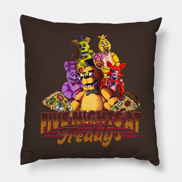 Five Nights At Freddys Pizza Bar Pillow by rasniwidia