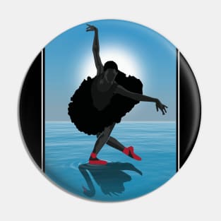 Ballerina Black silhouette dancing the Swan Lake Pin