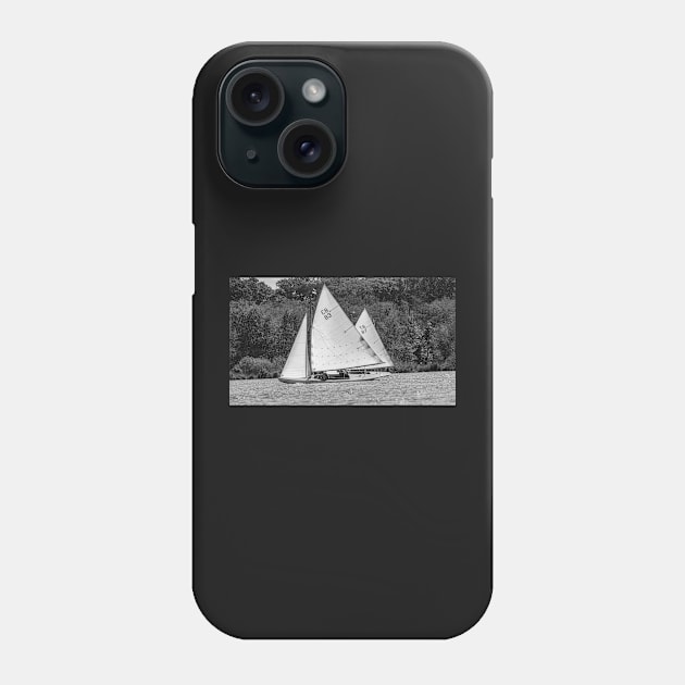 Brown boats going head to head on Wroxham Broad, Norfolk Phone Case by yackers1