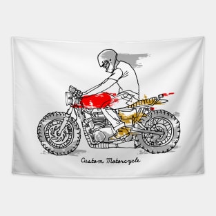 Custom Motorcycle (Bright Color) Tapestry