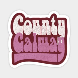 County Galway / Retro Faded-Style Typography Design Magnet