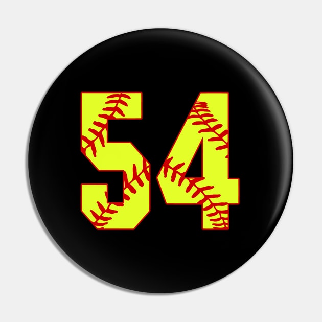 Fastpitch Softball Number 54 #54 Softball Shirt Jersey Uniform Favorite Player Biggest Fan Pin by TeeCreations