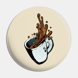 Coffee is spilling pattern  - Yellow Pin