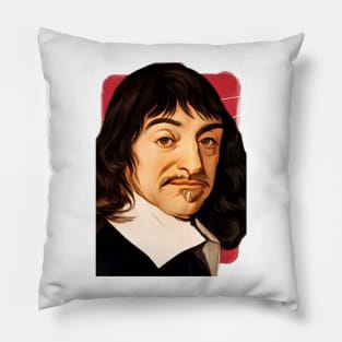 French Philosopher René Descartes illustration Pillow