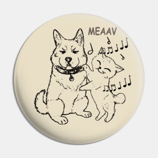 cat and dog singing Pin