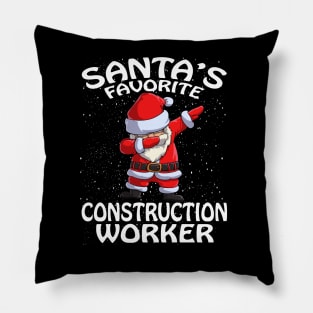 Santas Favorite Construction Worker Christmas Pillow