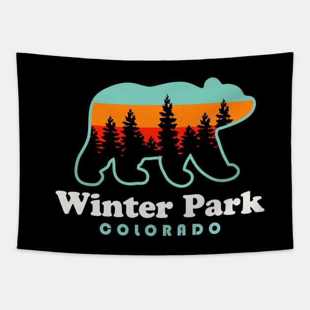 Winter Park Colorado Vacation Travel Bear Trees Tapestry by PodDesignShop