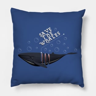 Save the Whales Sticker T-shirt Pillow Pillow