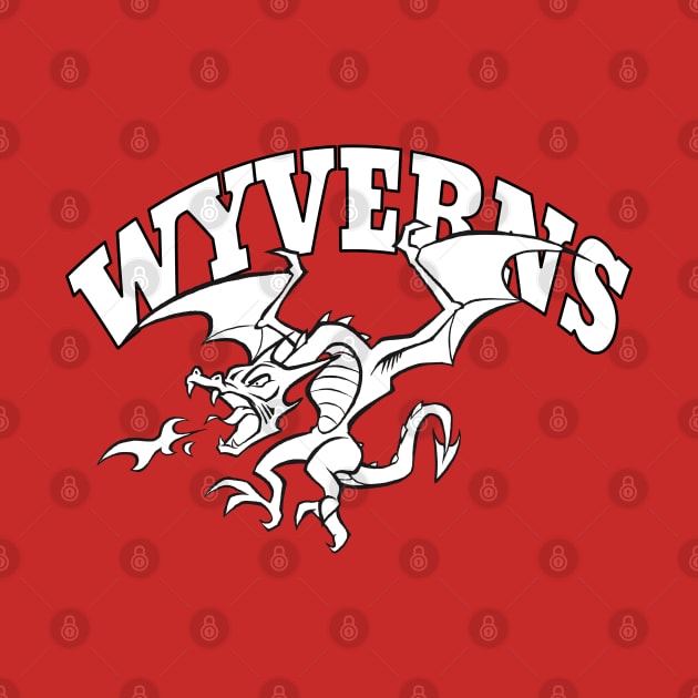 Wyverns mascot (b&w) by Generic Mascots