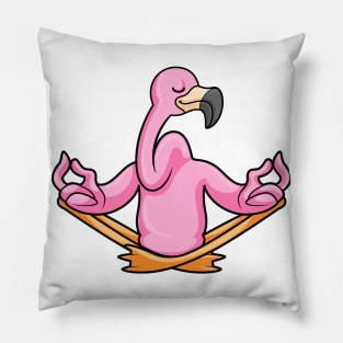 Flamingo at Yoga in Cross-legged Pillow