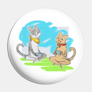 Hungry cats Pin