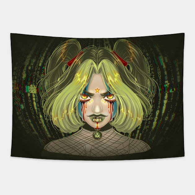 Hacker girl Tapestry by SosiCreatesArt