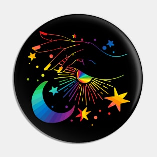 Rainbow Celestial Hand Pin