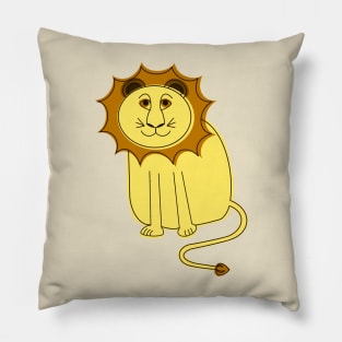 Friendly Lion Drawing Paper Cut-Out Pillow