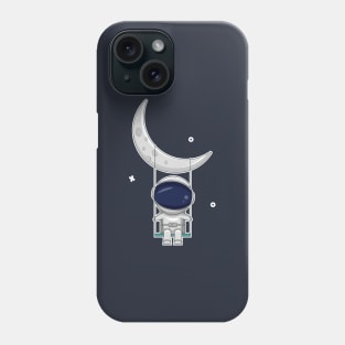 astronaut and moon Phone Case