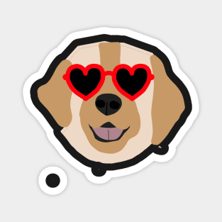 Dog with Heart Sunglasses Magnet