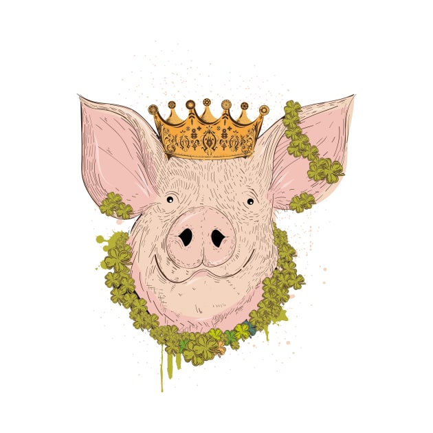 Lucky pig with crown by Kisho