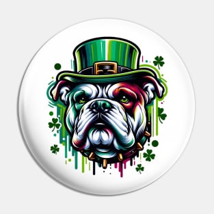 American Bulldog Celebrates Saint Patrick's Day Pin