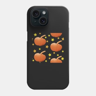 Pumpkins and Stars Tile (Maroon) Phone Case