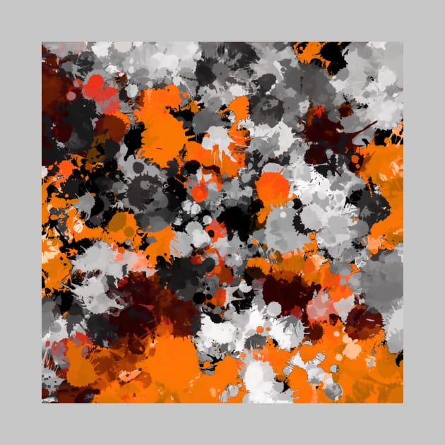 Orange and Grey Paint Splatter by BigTexFunkadelic