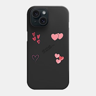 Assortment of Hearts Valentine's Day Sticker Pack Phone Case