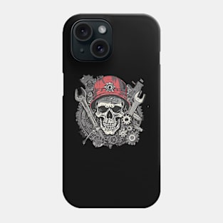 Skull steampunk monochrome Phone Case