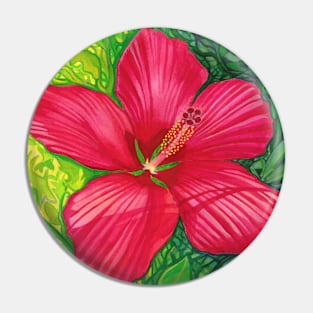 Red Hibiscus Pin