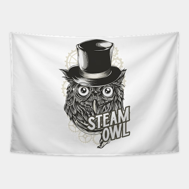 Steam Owl Tapestry by Araf Color